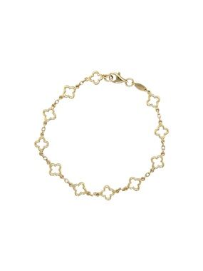 14K Solid Gold Clover Bracelet